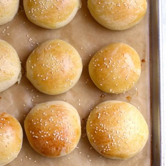 Homemade Brioche Hamburger Buns - Recipe photo by suebeehomemaker