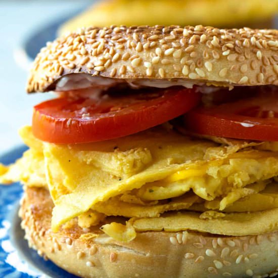 Chickpea egg breakfast sandwiches - Recipe photo by HomeCookedRoots