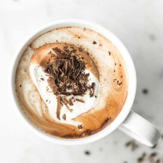 boozy coconut milk hot chocolate - Recipe photo by withspice