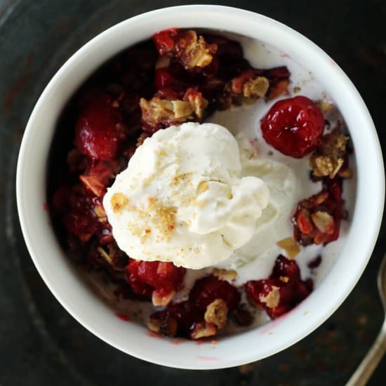 Hot Cherry Crumble - Recipe photo by Buy This Cook That