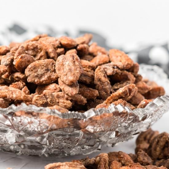 Slow Cooker Maple Glazed Nuts - Recipe photo by Tastes of Homemade