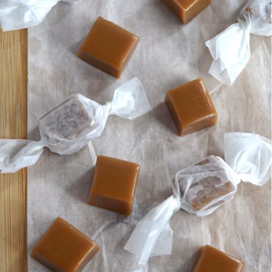 Buttery & Chewy Homemade Caramels - Recipe photo by TwoSugarBugs