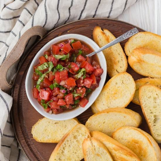 Tomato Bruschetta - Recipe photo by rachelcooksblog