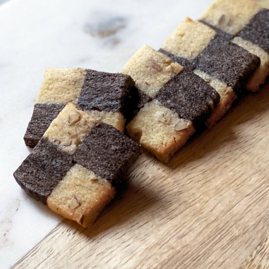 Chocolate Pecan Checkerboard Cookie - Recipe photo by thirstyradish