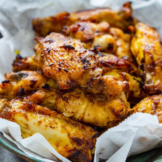 air fryer sticky chicken wings - Recipe photo by Appetizer Addiction