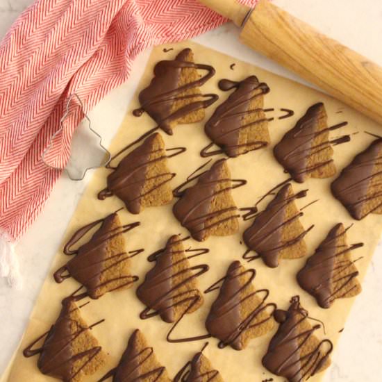 Chocolate-Dipped Gingerbread Cookie - Recipe photo by Savored Joy