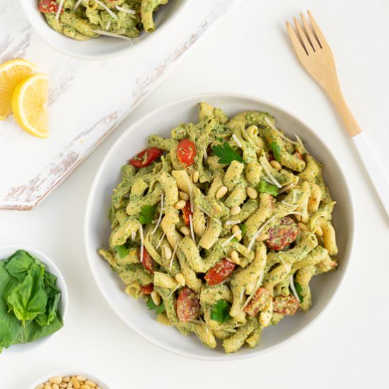 Vegan Pesto Cavatappi - Recipe photo by purelykaylie