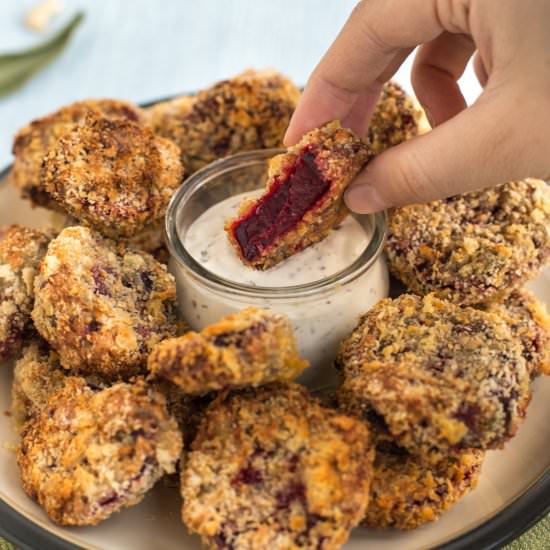 Beetroot nuggets - Recipe photo by Becca @ Easy Cheesy Vegetarian