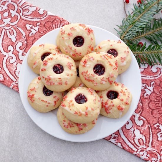 Raspberry Thumbprint Cookies - Recipe photo by anothertablespoon