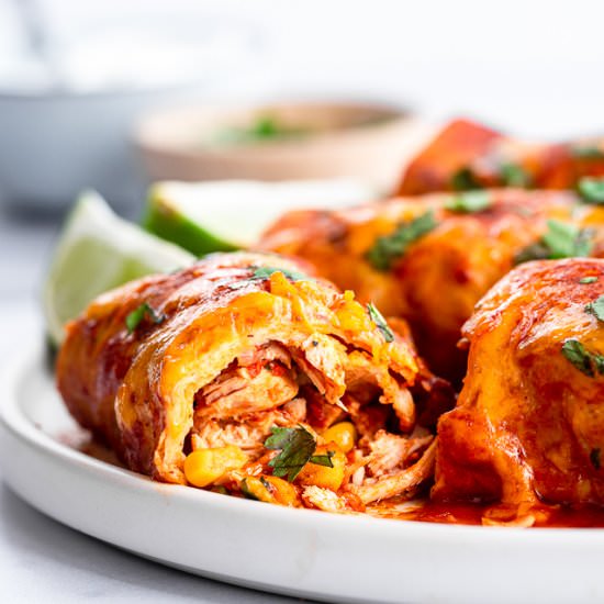 Slow Cooker Chicken Enchiladas - Recipe photo by foodfaithfitness