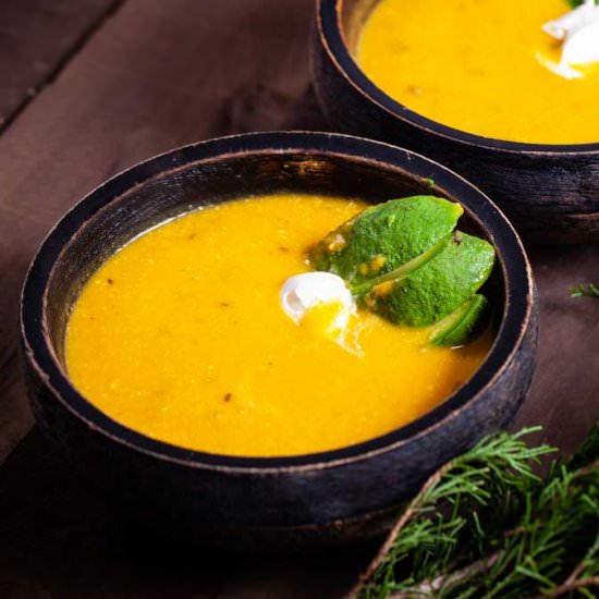 RED KURI SQUASH SOUP - Recipe photo by Mychefsapron