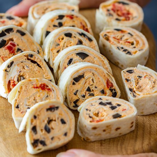 mediterranean pinwheels - Recipe photo by Appetizer Addiction