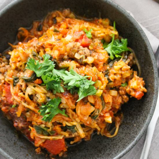 Pizza Spaghetti Squash Casserole - Recipe photo by frugalnutrition
