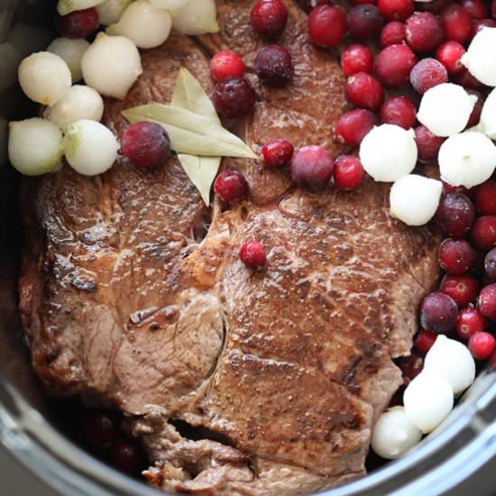 Slow Cooker Cranberry Pot Roast - Recipe photo by bellyfull