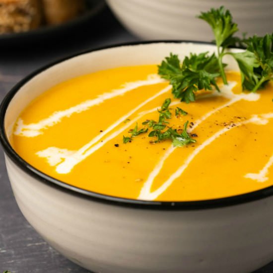 Creamy Carrot Soup - Recipe photo by gimmethatflavor