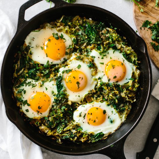 Green Shakshuka - Recipe photo by Downshiftology