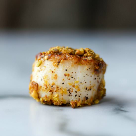 Pistachio-Crusted Scallops - Recipe photo by the_gourmet_RD