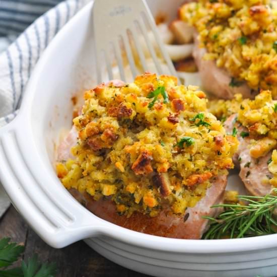 Pork Chops with Stuffing - Recipe photo by The Seasoned Mom