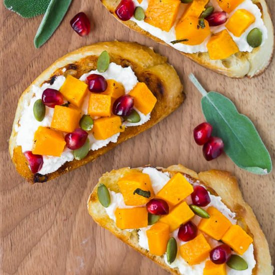 Butternut Squash Crostini - Recipe photo by rachelcooksblog