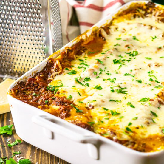 Meatball Lasagna - Recipe photo by Burrata and Bubbles