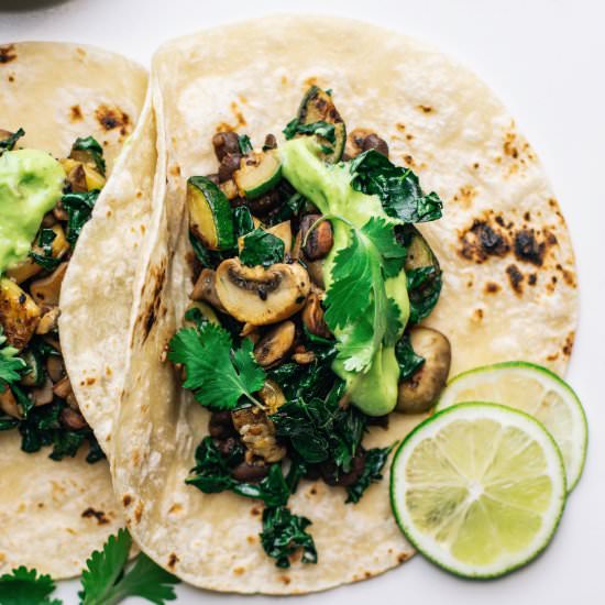 Veggie Tacos with Avocado Sauce - Recipe photo by asimplepalate