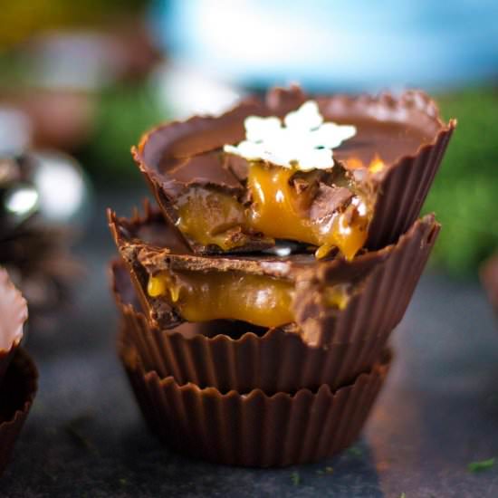 Dark Chocolate Salted Caramel Cups - Recipe photo by Blondie-ish at kitchen