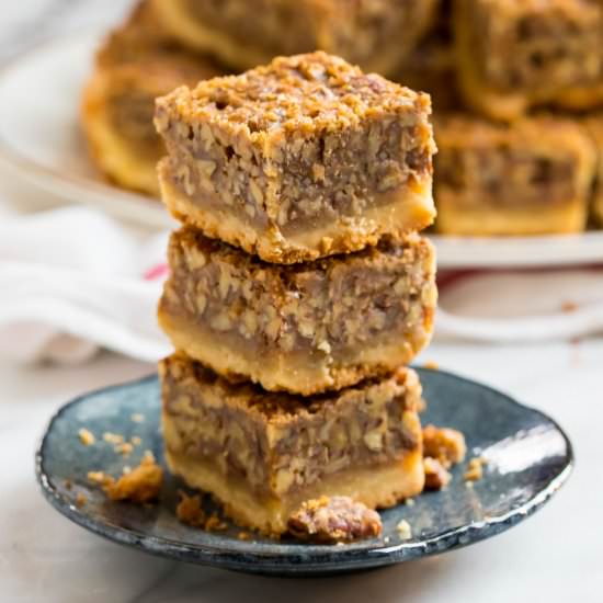 Pecan Pie Bars - Recipe photo by wellplated