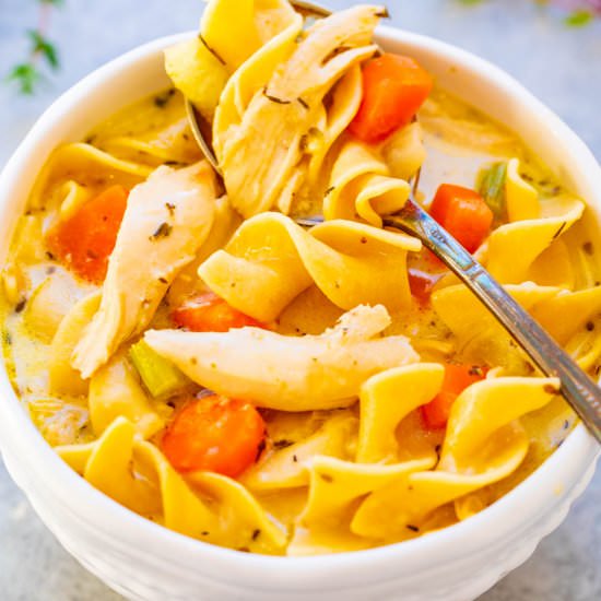 30-Min Creamy Chicken Noodle Soup - Recipe photo by Averie
