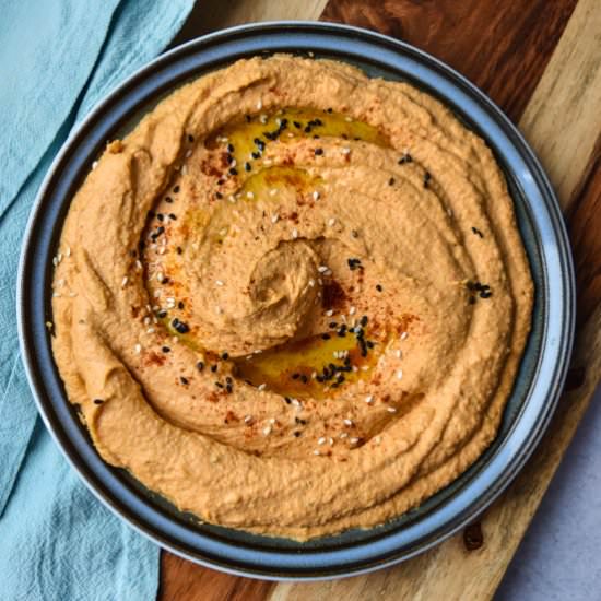 Roasted Red Pepper Hummus - Recipe photo by servingupsimplicity