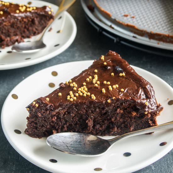 Chocolate Almond Whiskey Cake - Recipe photo by The Desserted Girl