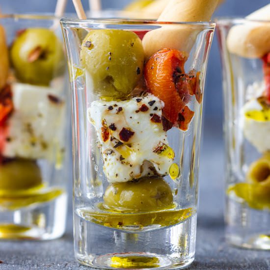 olive and feta shooters - Recipe photo by Appetizer Addiction