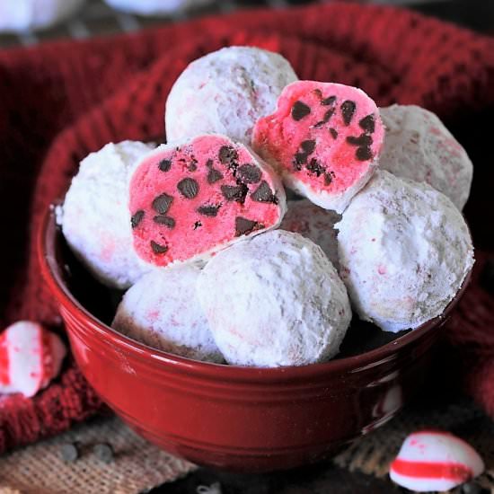 Peppermint Choc Chip Snowballs - Recipe photo by thekitchenismyplayground
