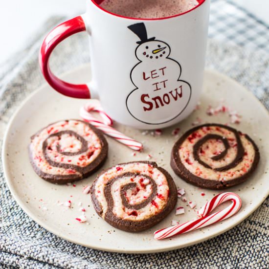 Chocolate Peppermint Pinwheels - Recipe photo by thebeachhousekitchen