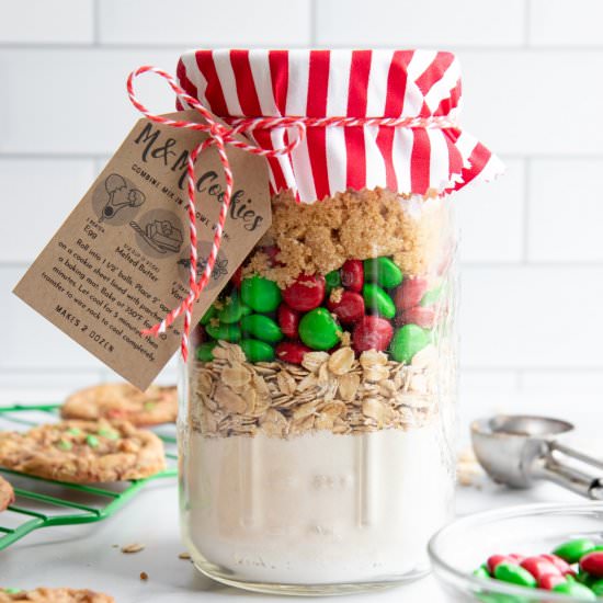 M&M Cookie Mix in a Jar - Recipe photo by wholefully