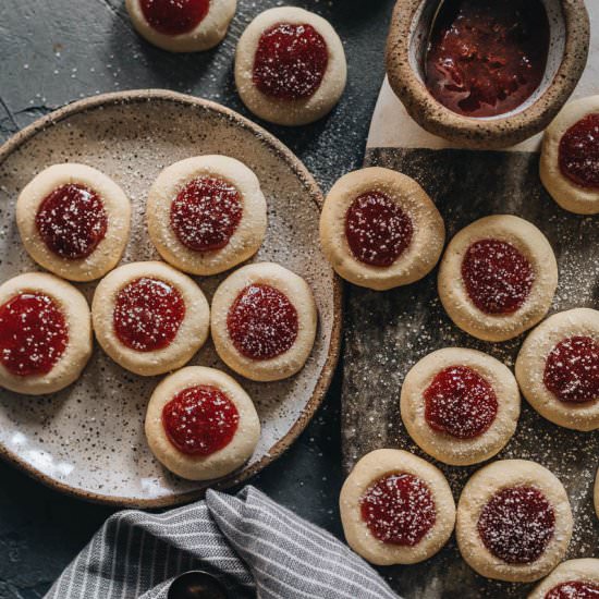 Strawberry Thumbprint Cookies - Recipe photo by omnivorescookbook