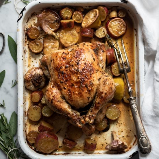 Buttered roast chicken - Recipe photo by Bibbyskitchenat36