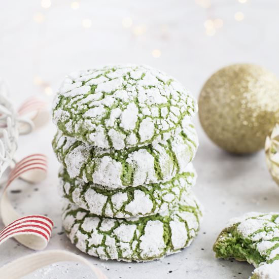 Pandan Crinkle Cookies - Recipe photo by spicyicecream