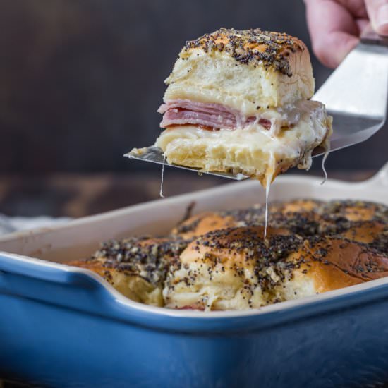 Best Ham and Cheese Sliders - Recipe photo by rachelcooksblog