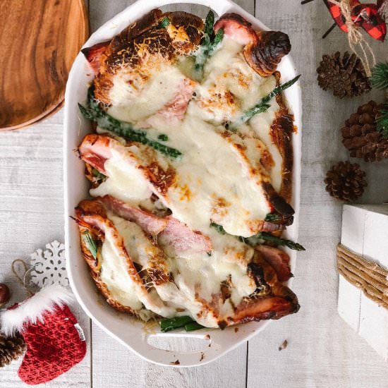 Croque madame croissant bake - Recipe photo by the communal feast