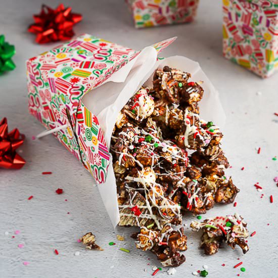 Chocolate Potato Chip Pretzel Mix - Recipe photo by Nibbleanddine