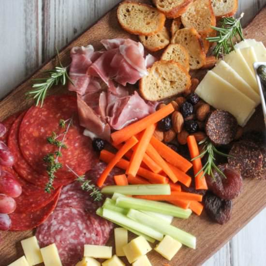 Healthier charcuterie board - Recipe photo by Simple and Savory