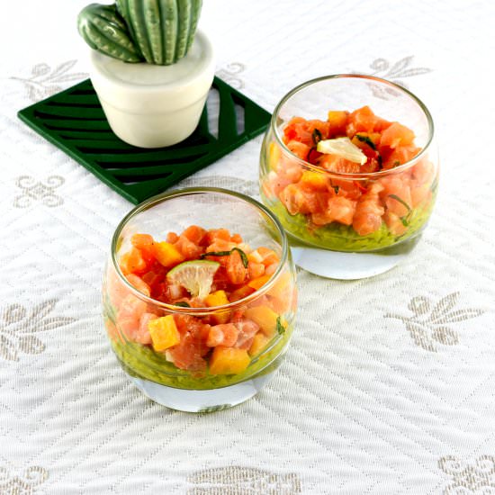Salmon and Salsa Appetizers Cups - Recipe photo by pattysaveurs