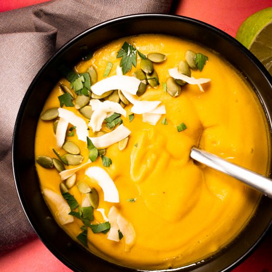 Creamy Kabocha Squash Soup – Vegan - Recipe photo by restorativecuisine