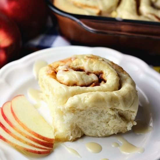 Maple Glazed Apple Cinnamon Rolls - Recipe photo by ReneesKitchenAdventures