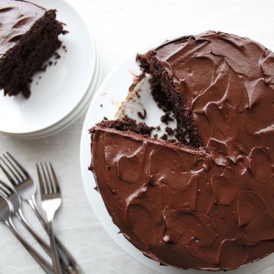Paleo Dark Chocolate Cake - Recipe photo by scratchtobasics