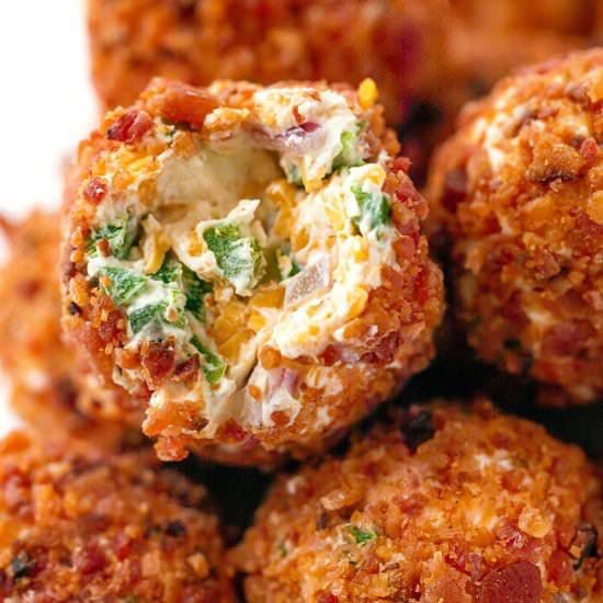 Bacon Jalapeño Popper Cheese Balls - Recipe photo by Eatwell 101