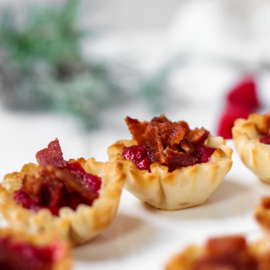 Brie and Raspberry Bacon Bites - Recipe photo by A Seasoned Greeting