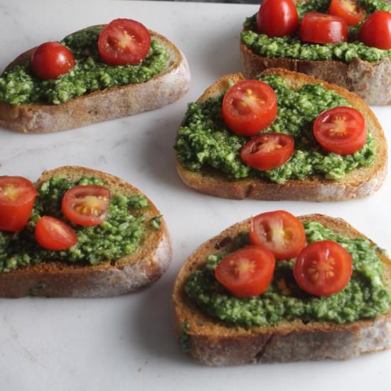 Classic Basil Pesto Crostini - Recipe photo by Cooking Chat