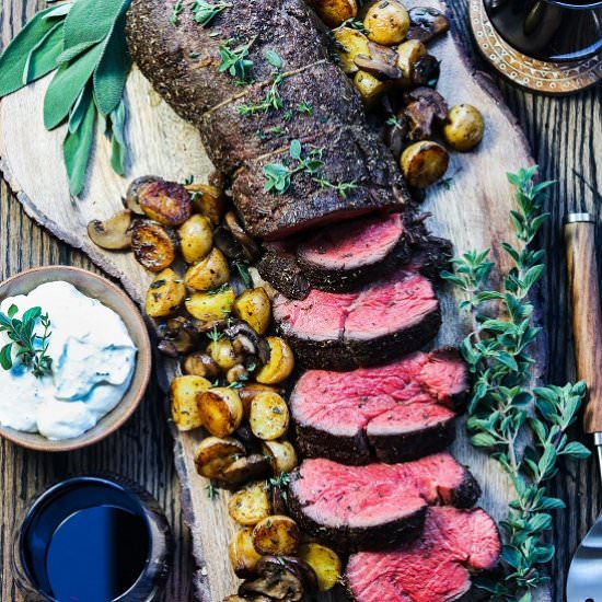 slow roasted beef tenderloin - Recipe photo by Give it Some Thyme