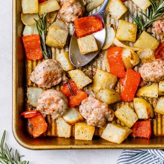 Roasted Potatoes, Sausage, Peppers - Recipe photo by Skinnytaste